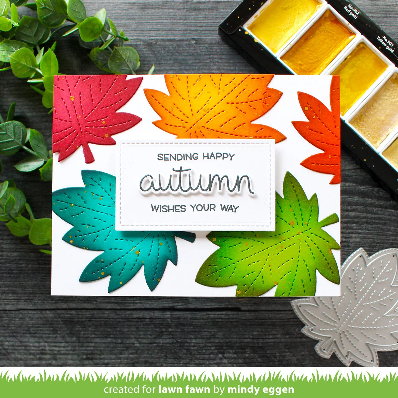 Lawn Fawn Outside In Stitched Maple Leaf Stanze 3-teilig