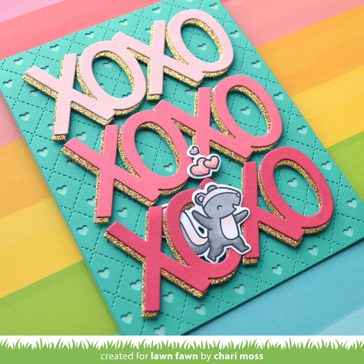 Lawn Fawn Giant XOXO Lawn Cuts Stanzschablone groß 3,5"