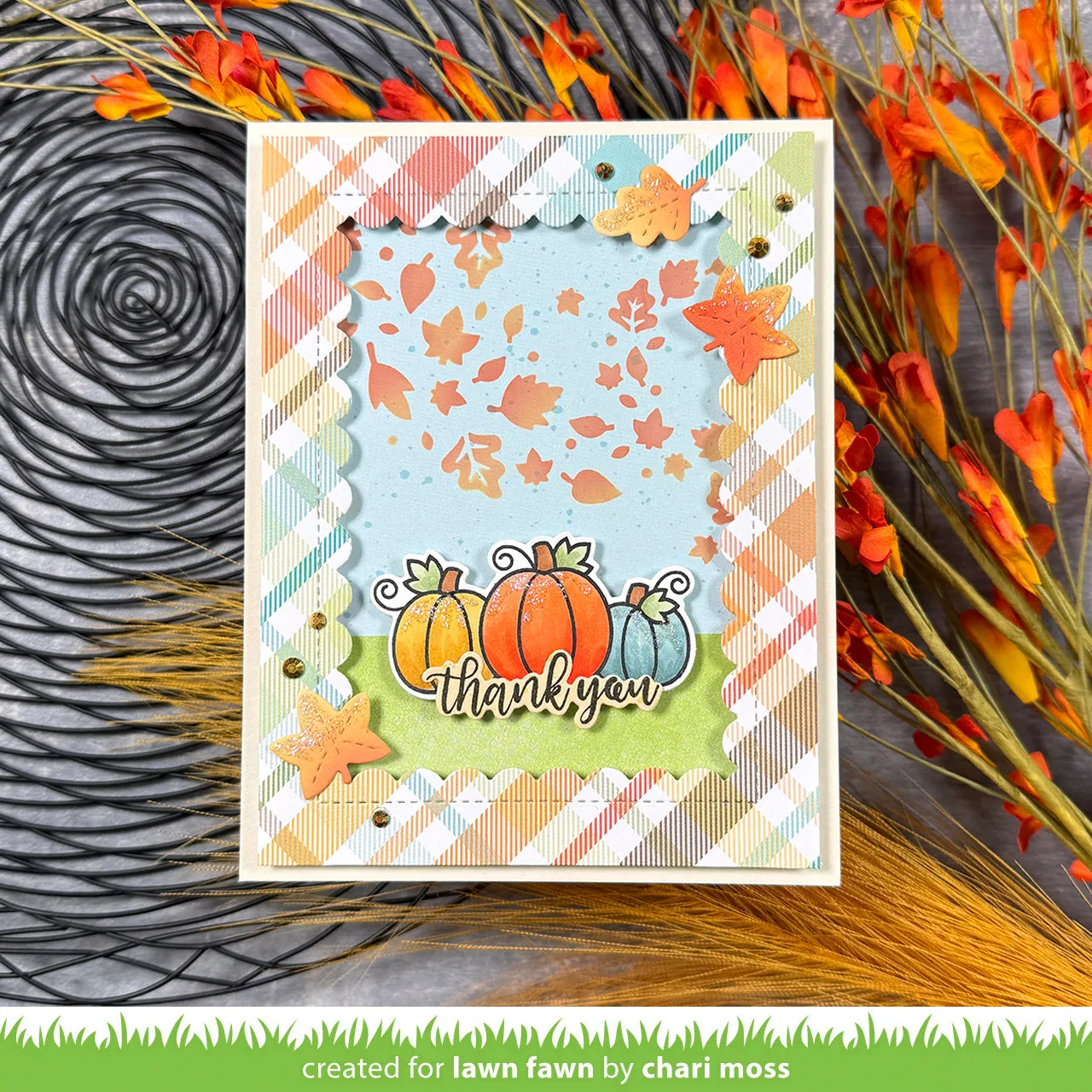 Lawn Fawn Apple Cider 12x12 Patterned Paper Flanell