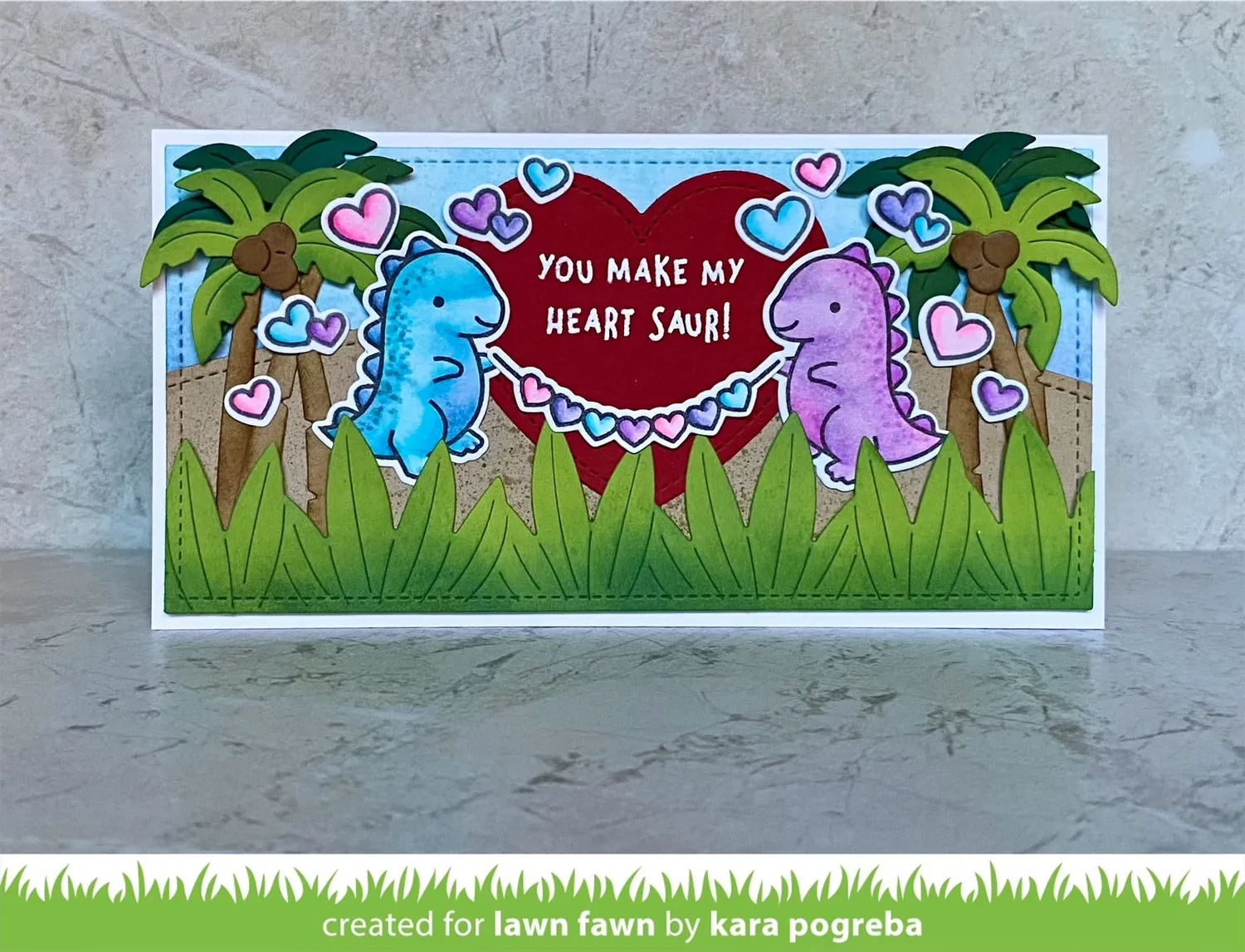 Lawn Fawn Rawr Flip-Flop LF2741 Stempel Dino