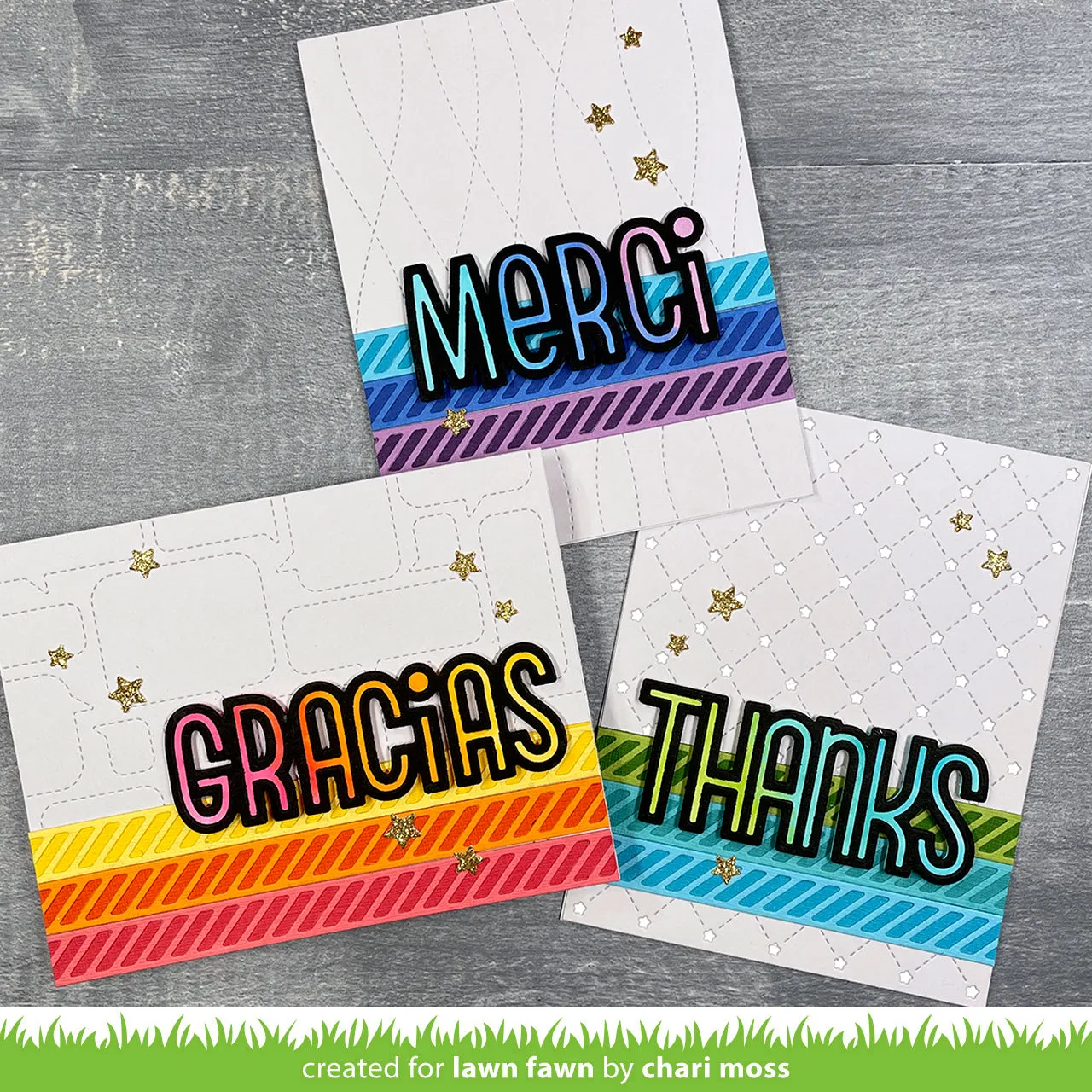 Lawn Fawn Lawn Cuts Diagonal Stripes Border Stanzschablone 2-tlg