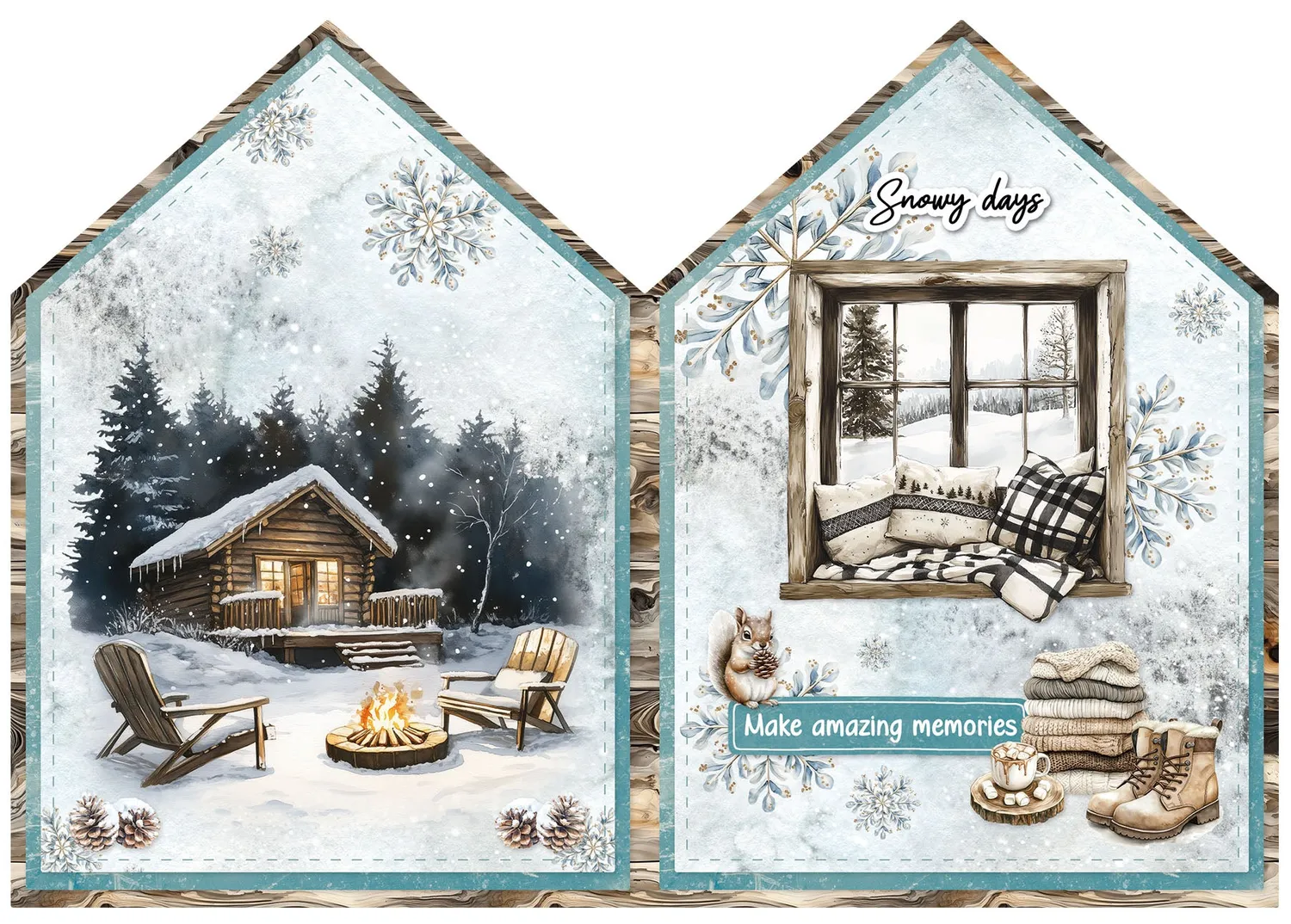 Studio Light Essentials Snowy Winter Days Kartenblock A4 14 Blatt