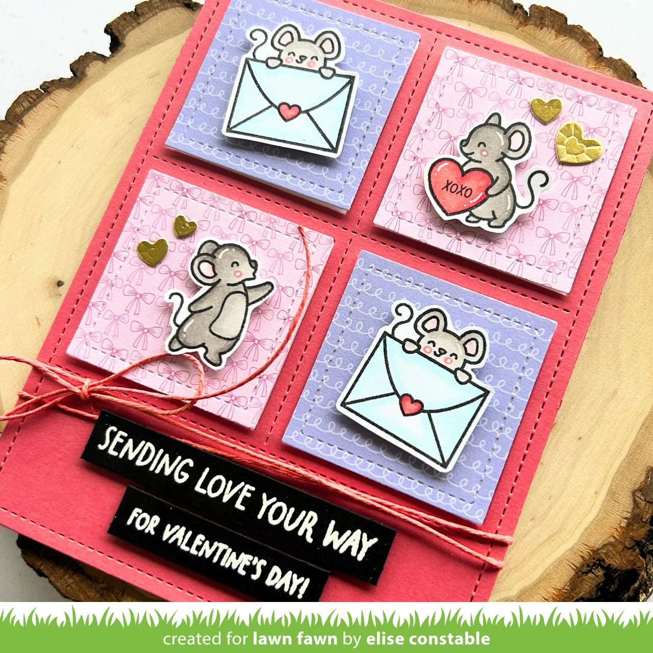 Lawn Fawn Valentine Mice Stempelset Valentinstag Mäuse