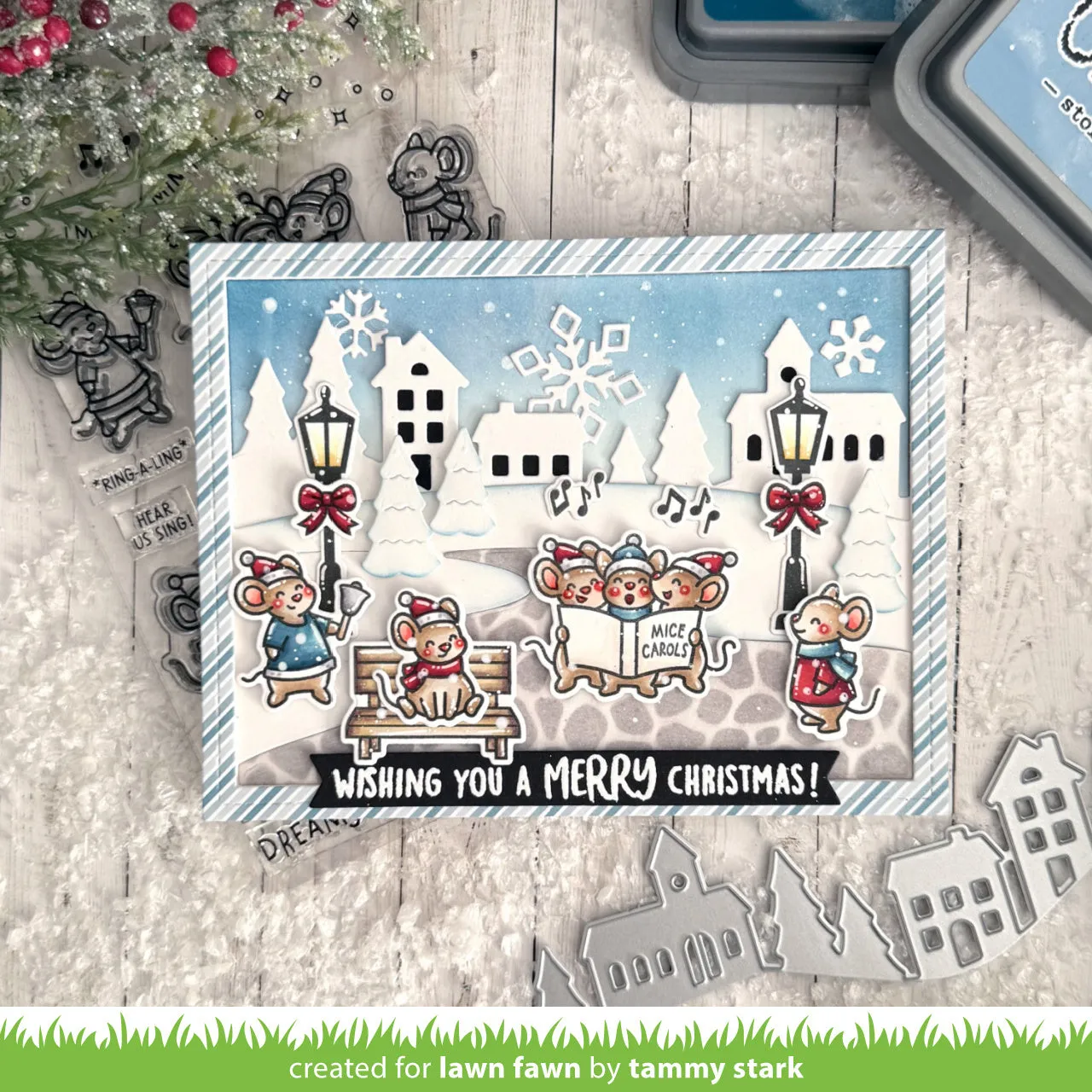 Lawn Fawn Lawn Cuts Village Hillside Border Stanze Dorf