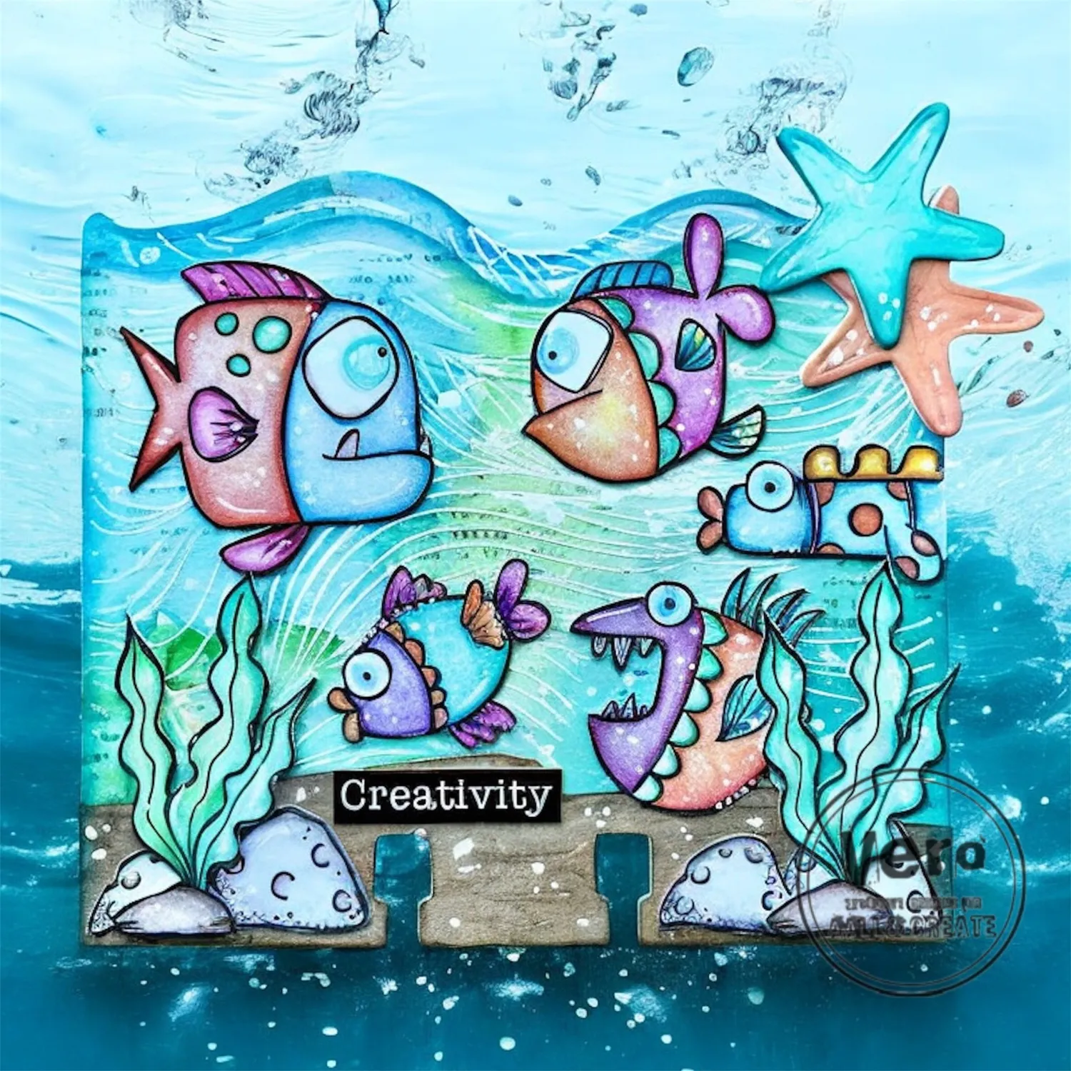 AALL and Create 444 Clear Stempelset A6 Crashing Waves Wellen