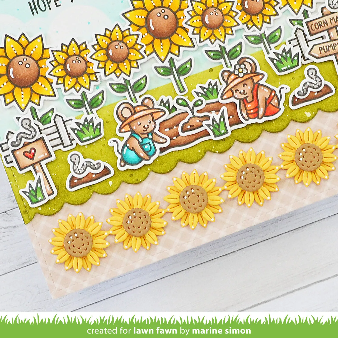 Lawn Fawn Sunflower Border Stanze 6-teilig Blumen