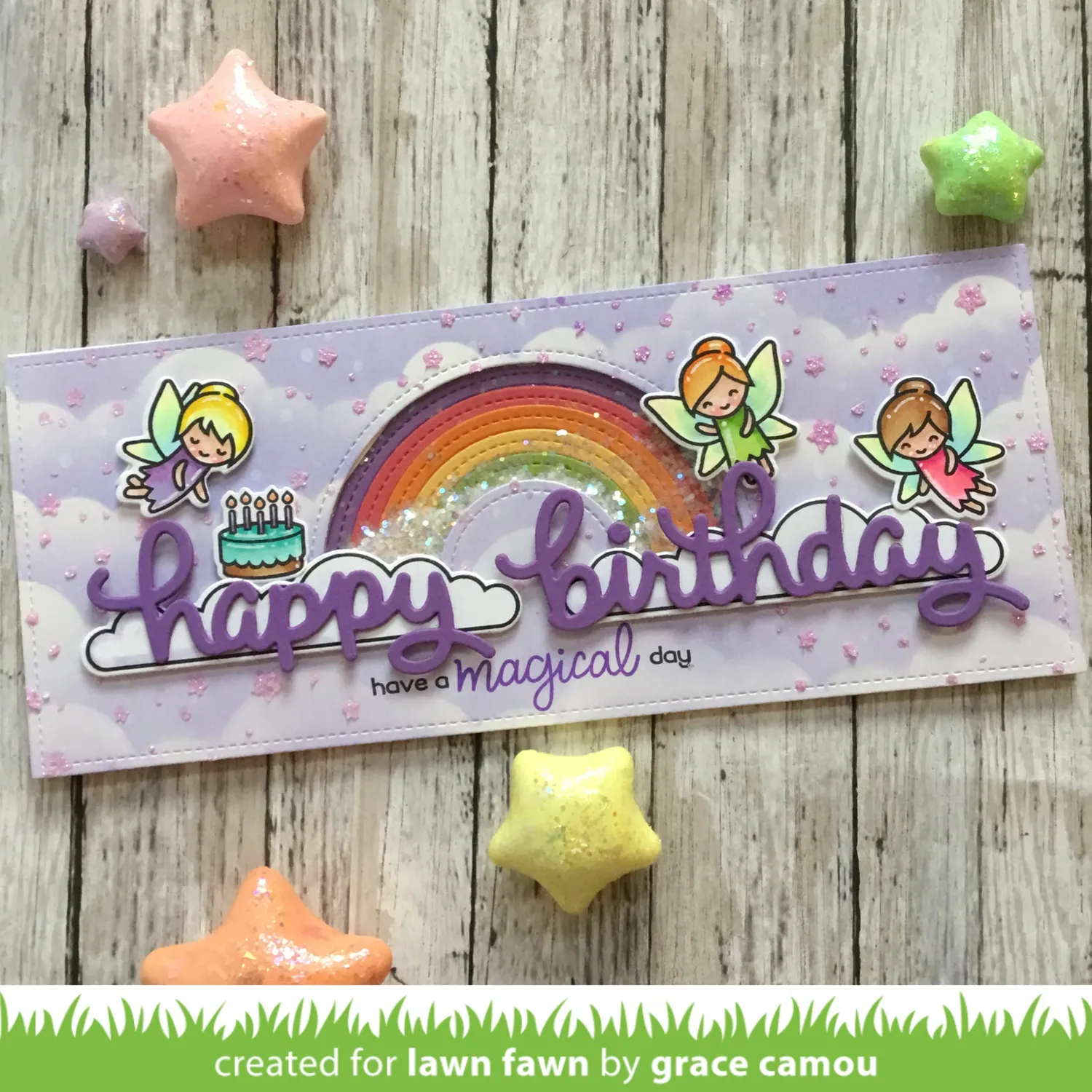 Lawn Fawn Scripty Birthday Stanzschablone Schriftzug