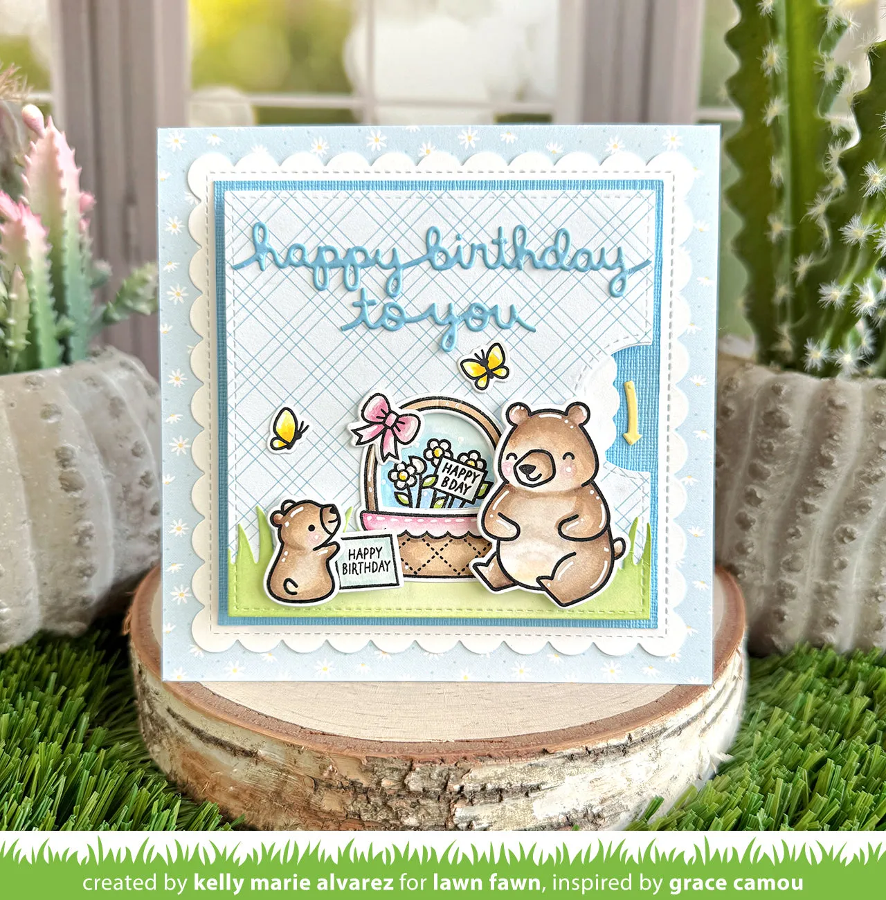 Lawn Fawn Spring Basket Birthday Stempelset Hase