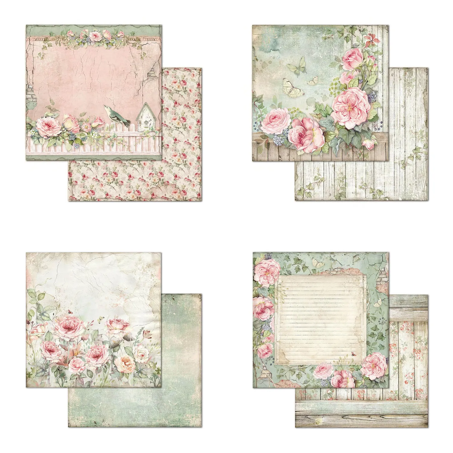 Stamperia House of Roses Papierblock 20,3x20,3cm Klein