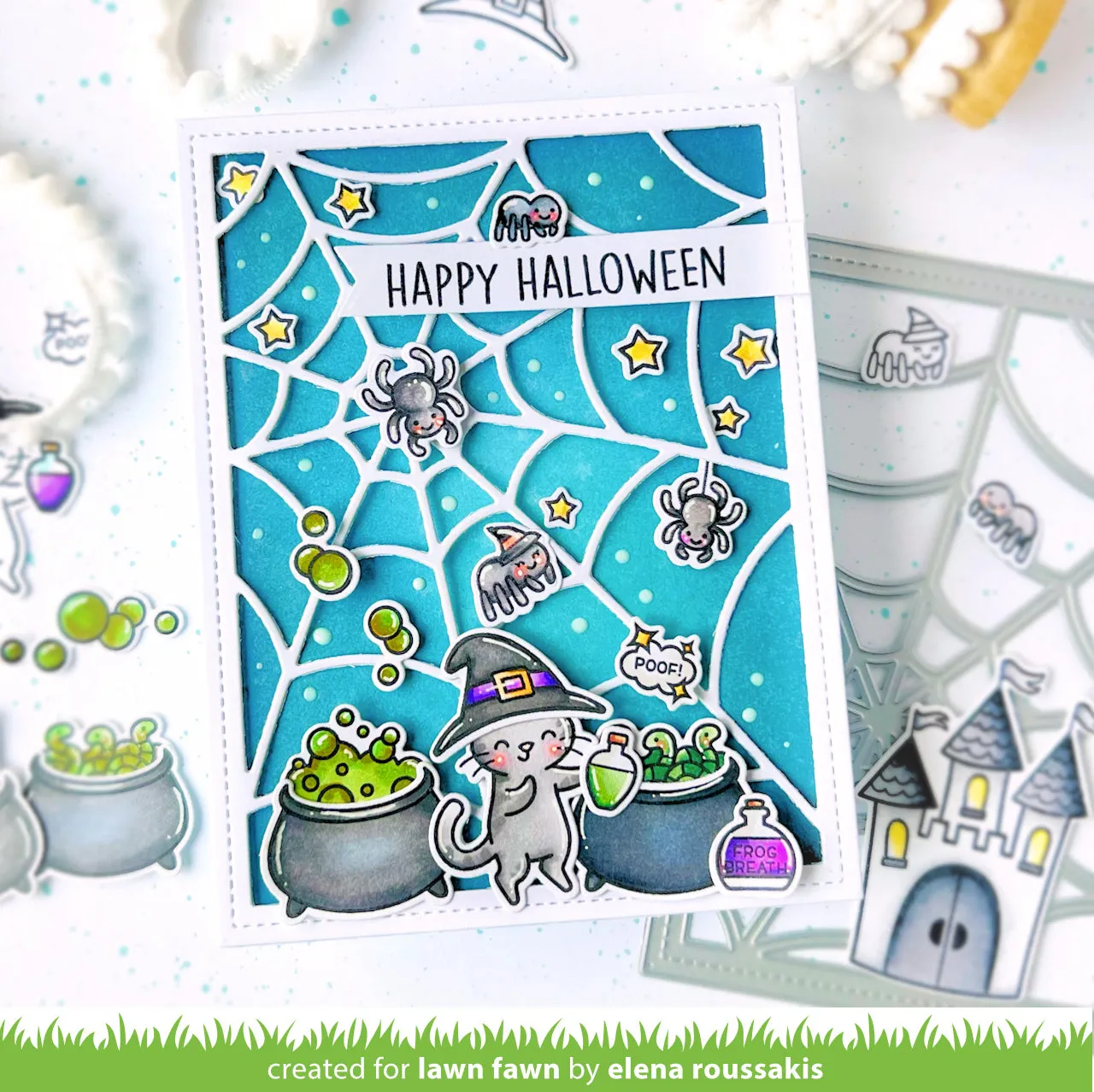 Lawn Fawn Lawn Cuts Spiderweb Backdrop Stanzschablone Halloween