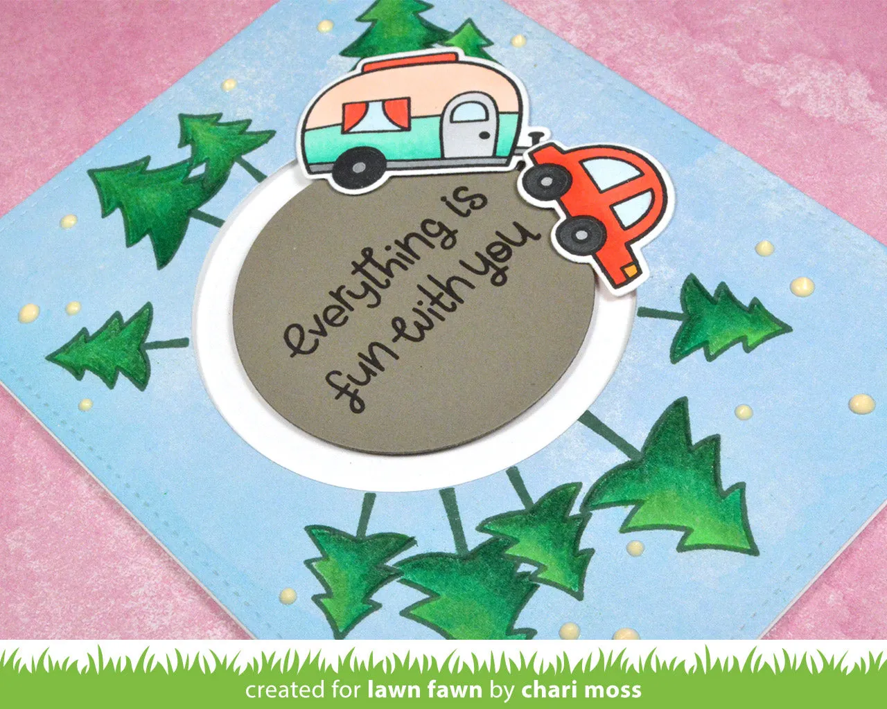 Lawn Fawn Happy Trails Stempelset Camping 12 Stempel