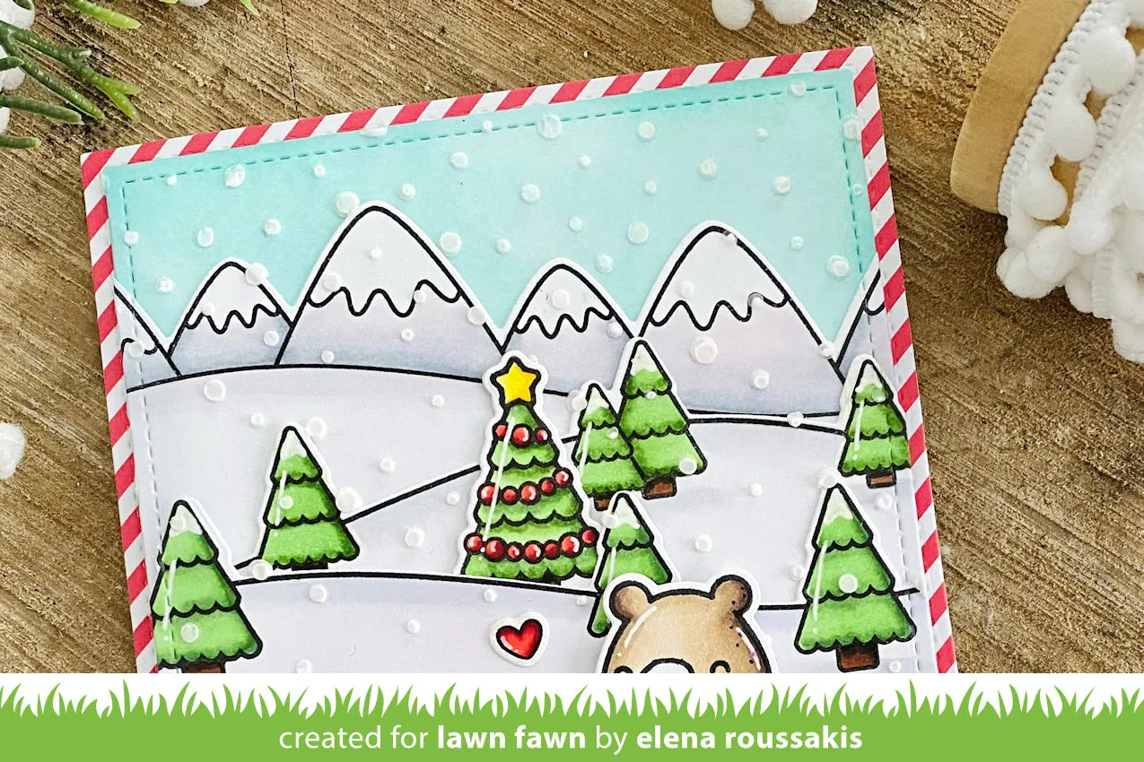 Lawn Fawn Snowy Sky Schablone Schnee 15x15 cm