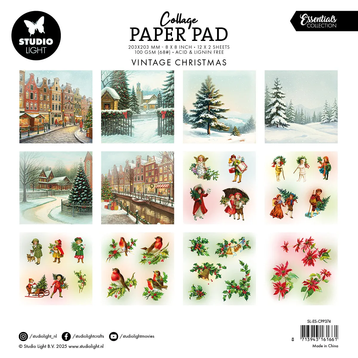StudioLight Essentials Vintage Christmas Papierblock