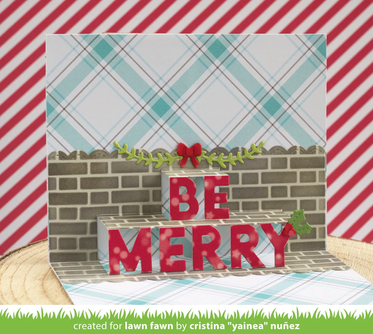 Lawn Fawn Pop-Up Be Merry Stanzschablone Weihnachten