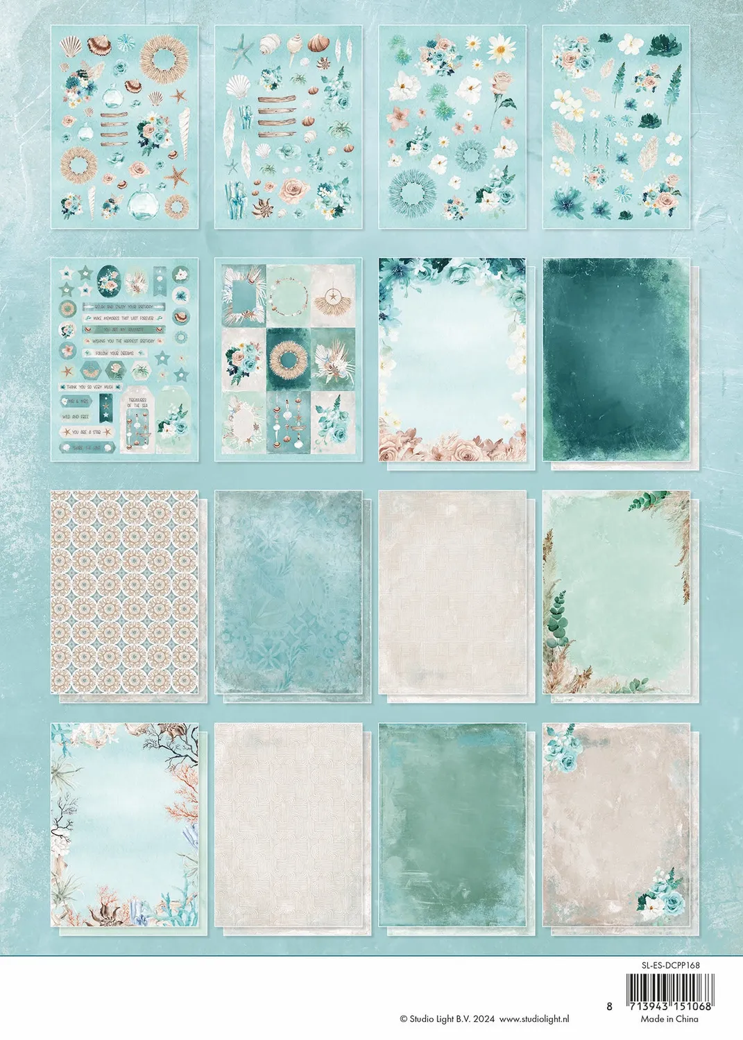 StudioLight Essentials Die-Cut Papierblock Ocean Boho 294x210mm
