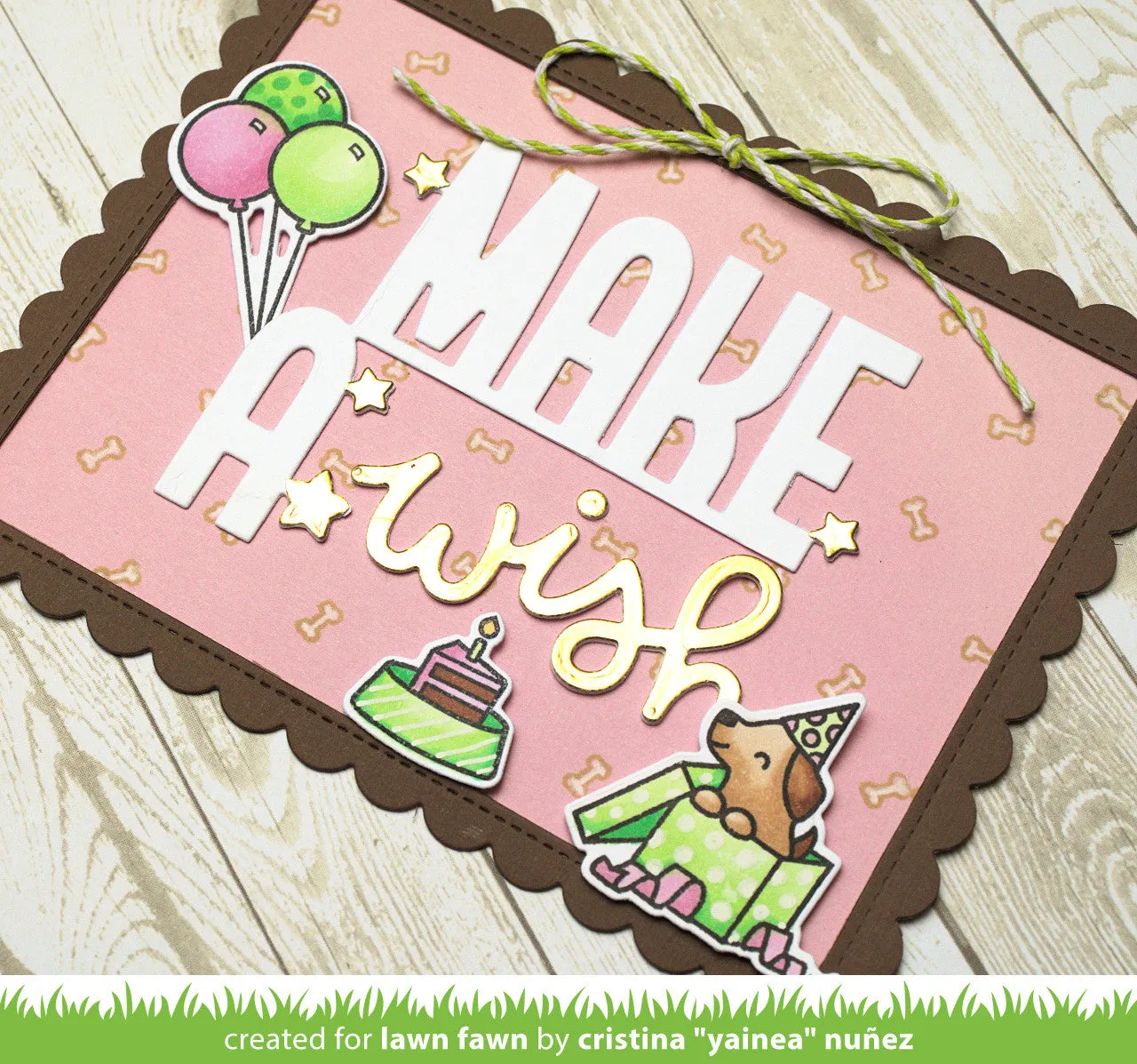 Lawn Fawn Giant Make A Wish Lawn Cuts Stanze Geburtstag