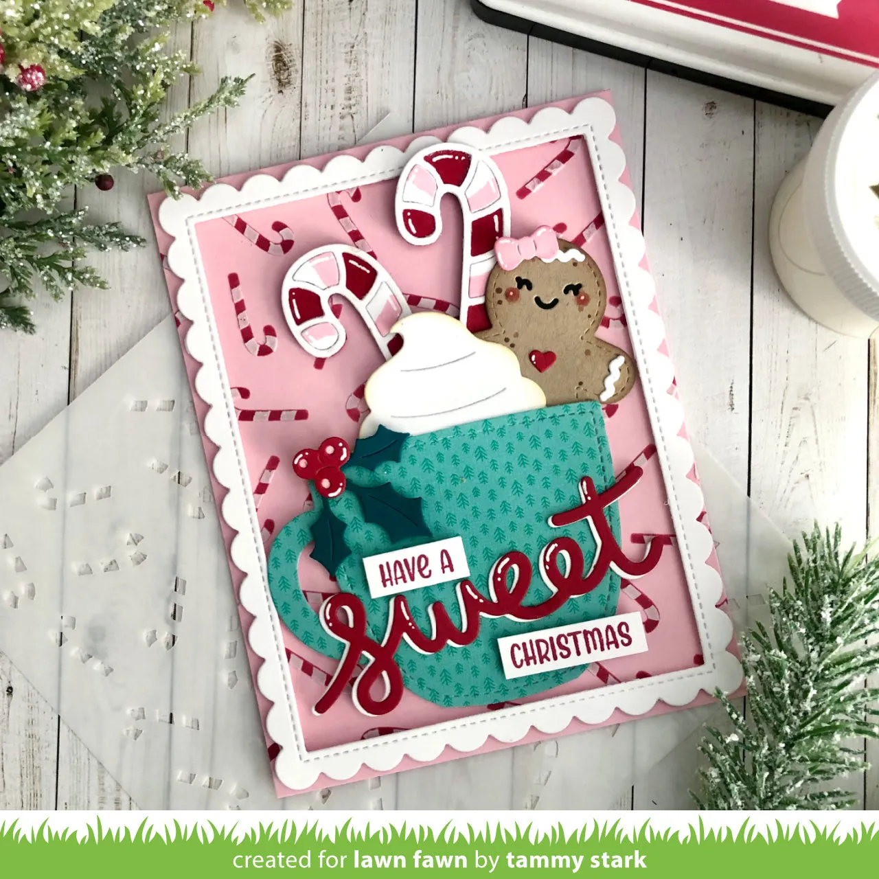 Lawn Fawn Candy Cane Hintergrund-Schablonen 15x15 cm