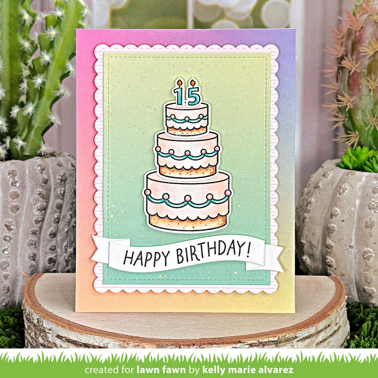 Lawn Fawn Cake It Easy Add-On Clear Stamps Torte