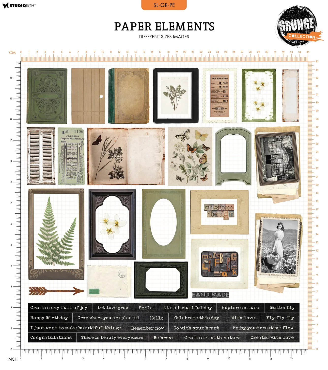 StudioLight Grunge Frames & Texts Papierelemente Vintage