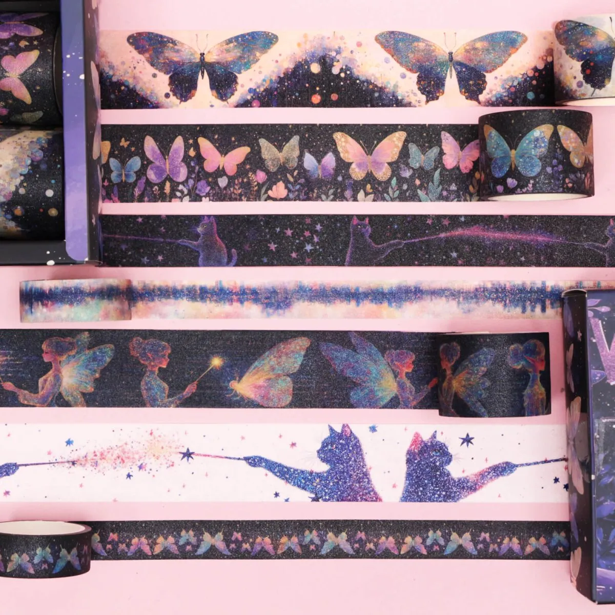 Ieebee Glitter Fairy Washi Tape Set 14 Rollen Sterne Glitzer