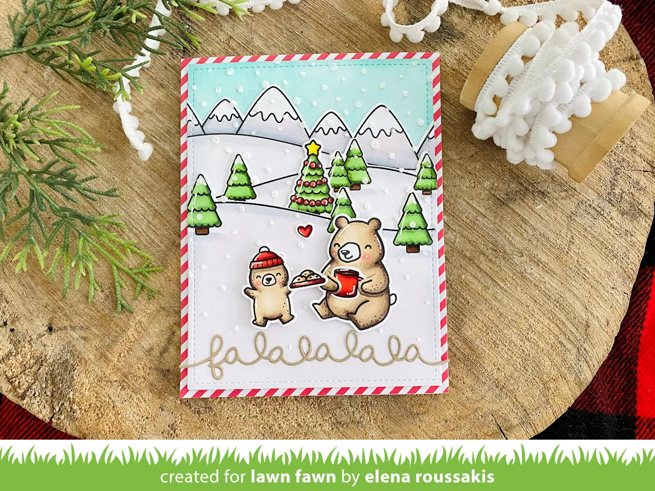 Lawn Fawn Snowy Sky Schablone Schnee 15x15 cm