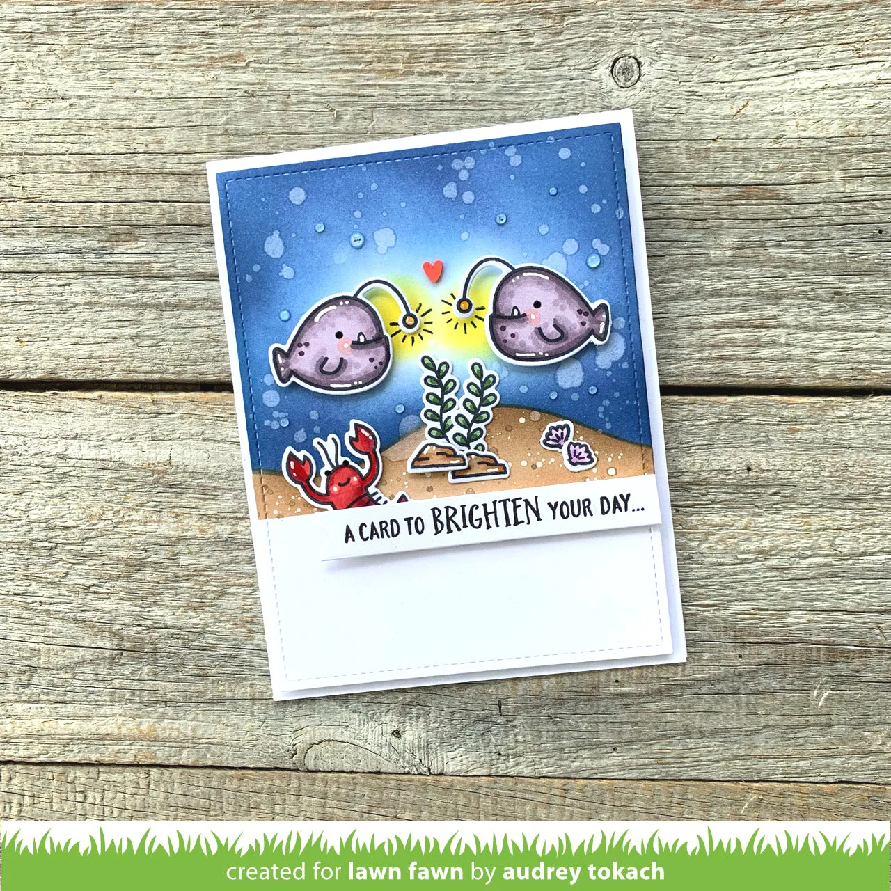 Lawn Fawn Anglerfish Flip-Flop LF2010 Clear Stempel gespiegelt