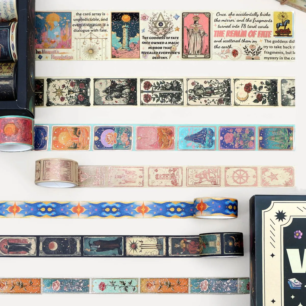 Ieebee Gold Foil Tarot Washi Tape 23 Rollen