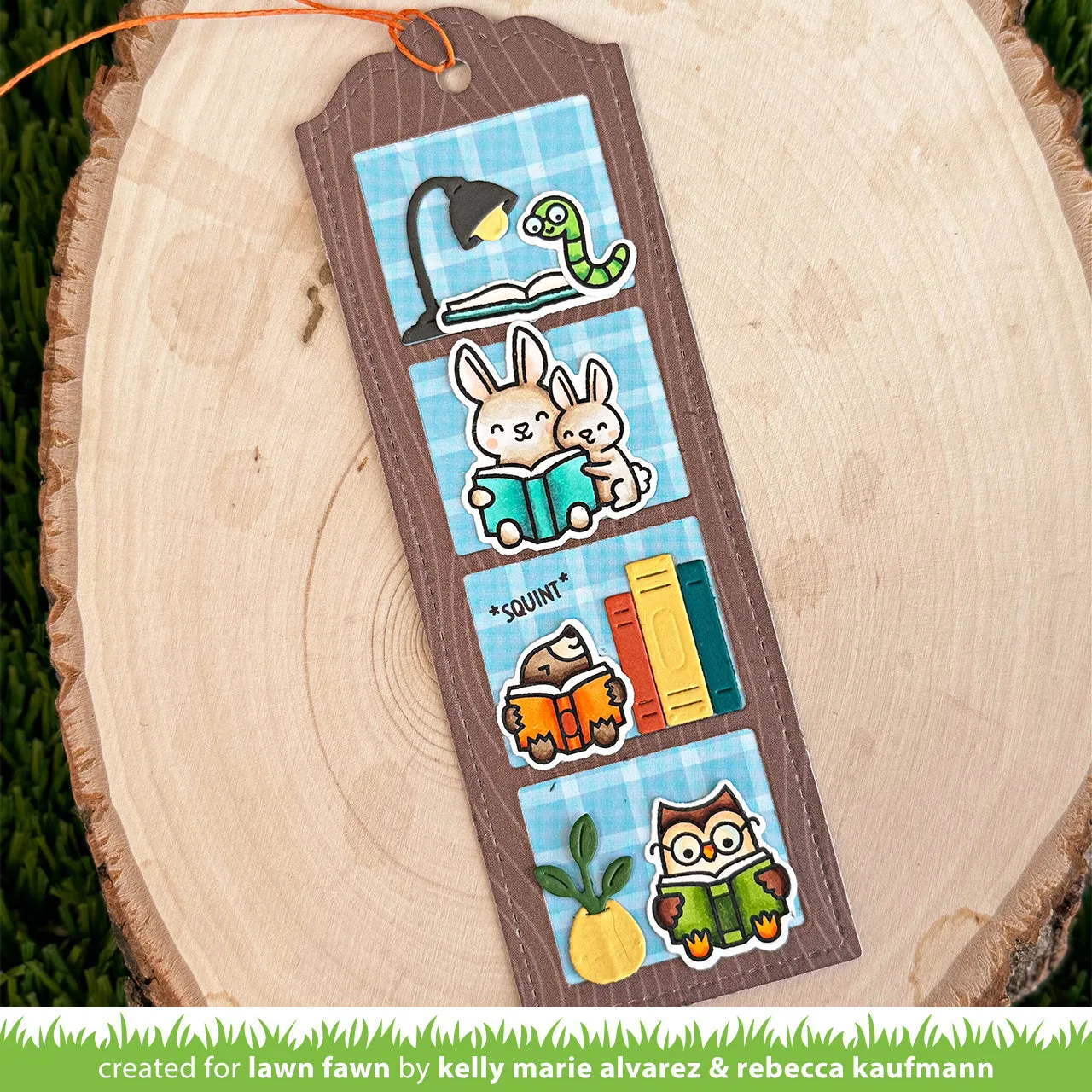 Lawn Fawn Lawn Cuts Stitched Bookmark Stanze Bücherregal