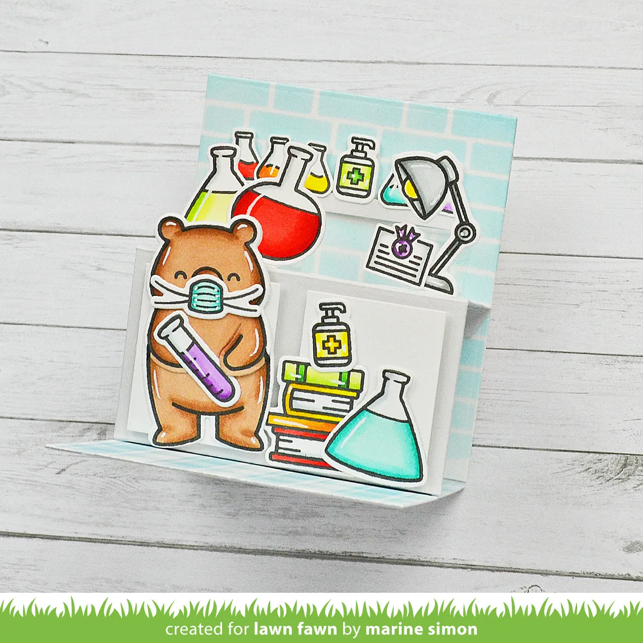 Lawn Fawn Germ-Free Bear Stempelset Bär Hygiene