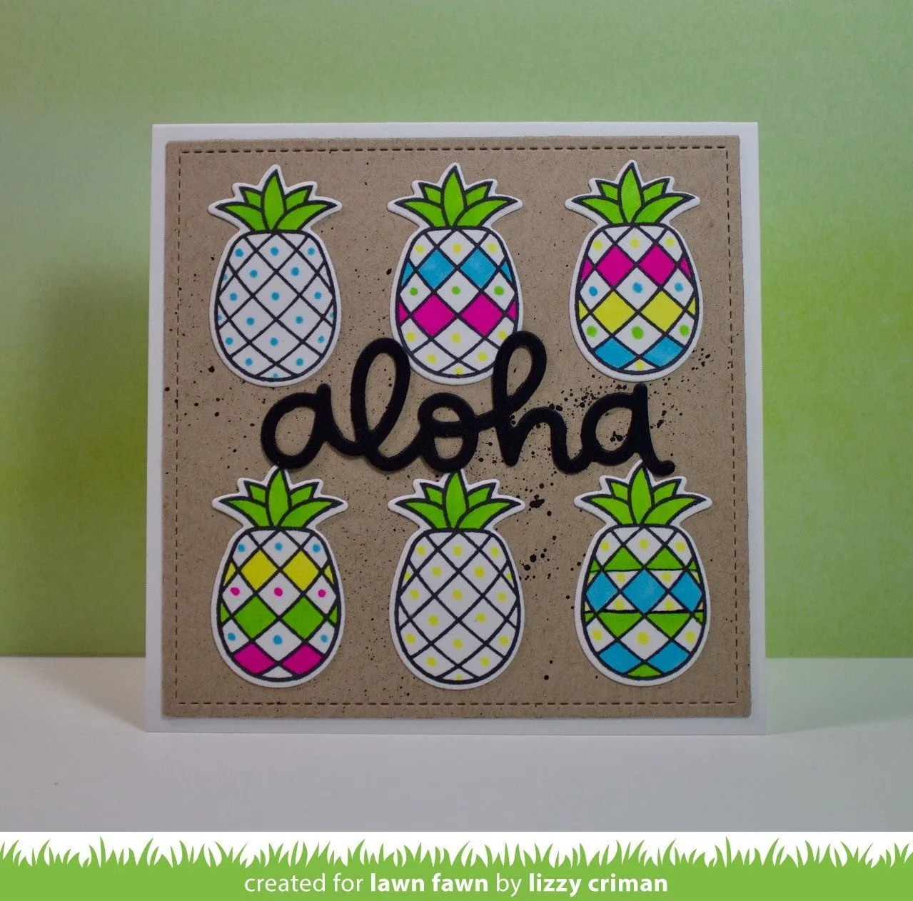 Lawn Fawn Aloha Stempelset Clear Stamps Mini Ananas