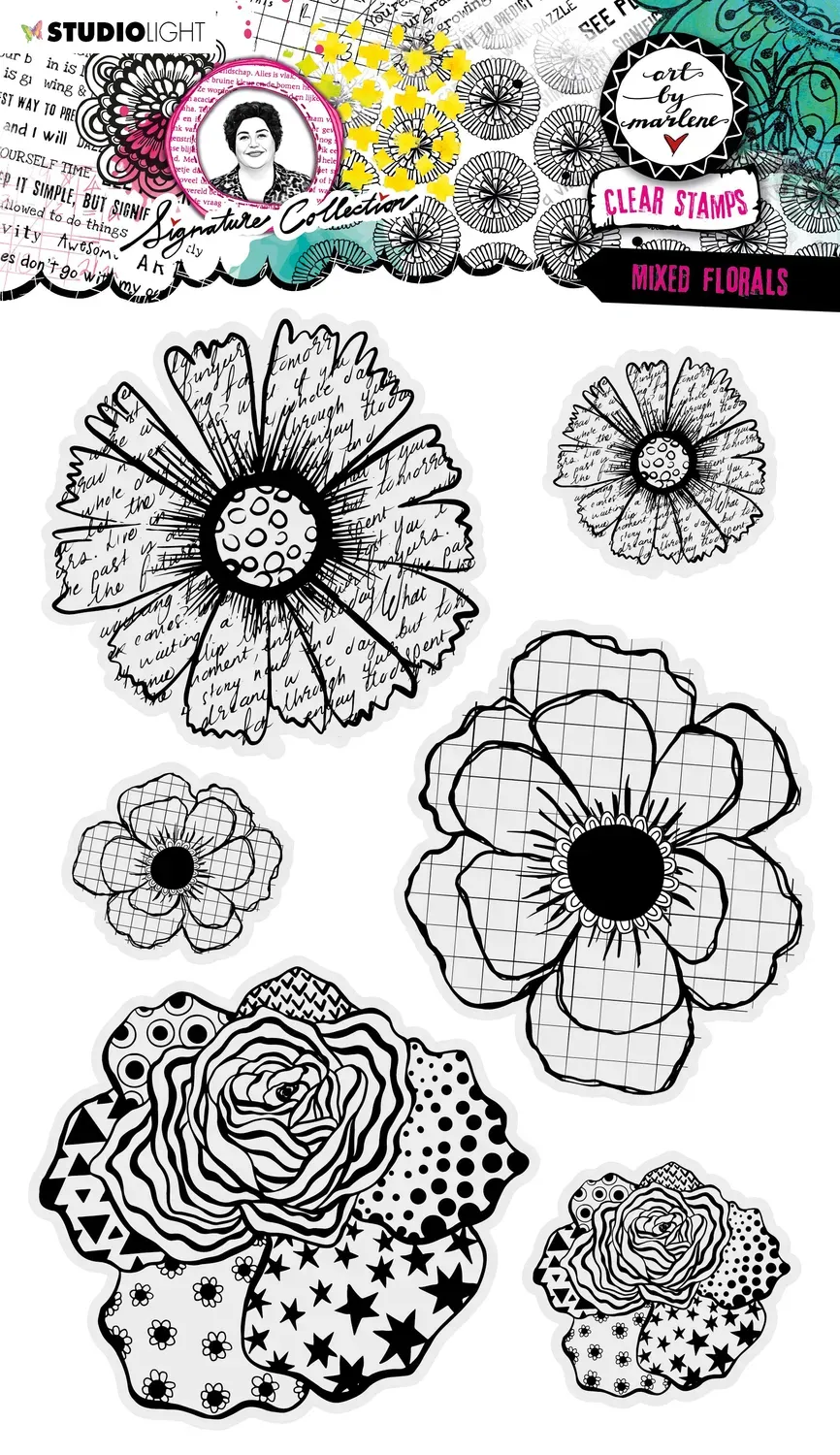 StudioLight Art by Marlene Mixed florals Clear Stamp Blumen