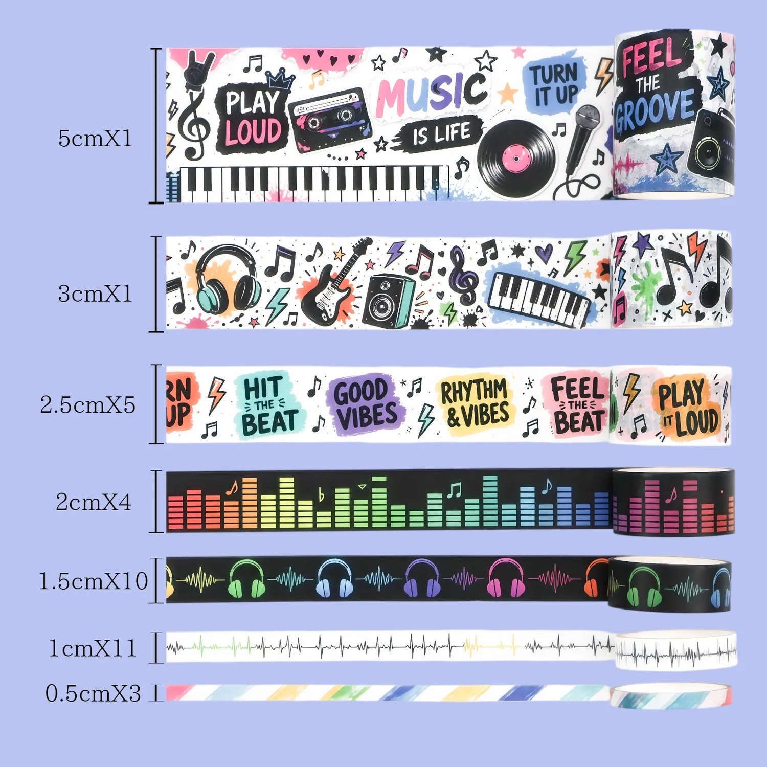 Ieebee Music Washi Tape Set 35 Rollen Goldfolie Noten