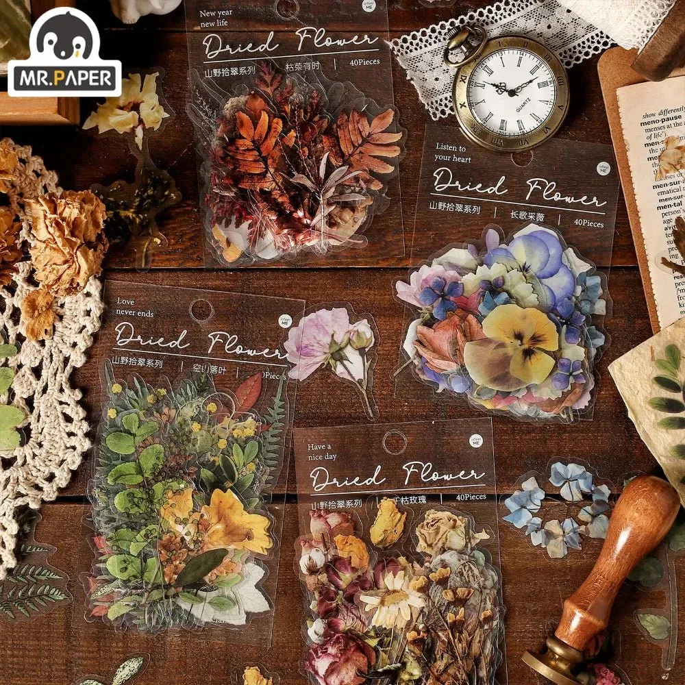 Ieebee Plant Collection PET-Sticker 40 Stück Wilted Rose