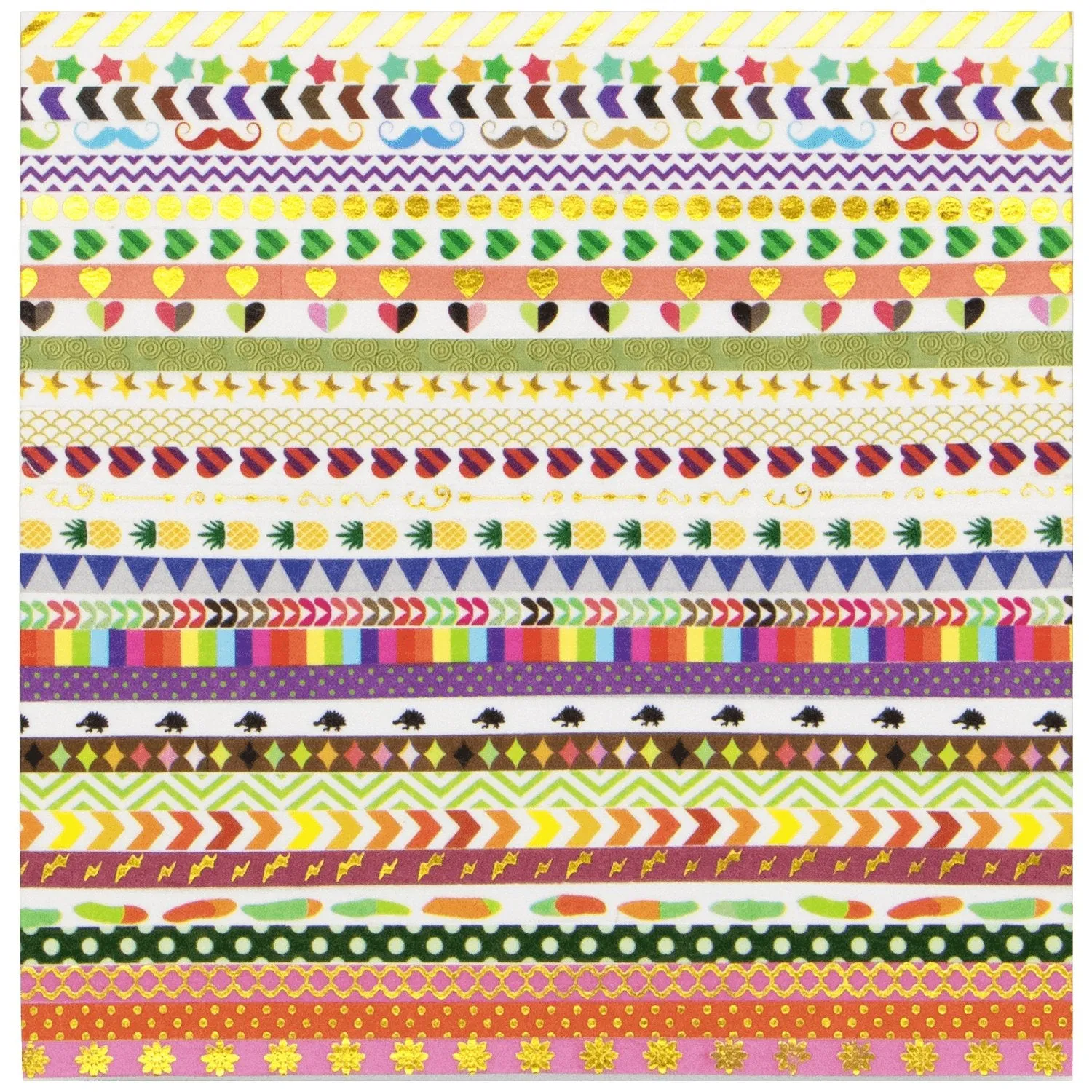 Ieebee Gold Foil Washi Tape 48 Rollen 3mm gold
