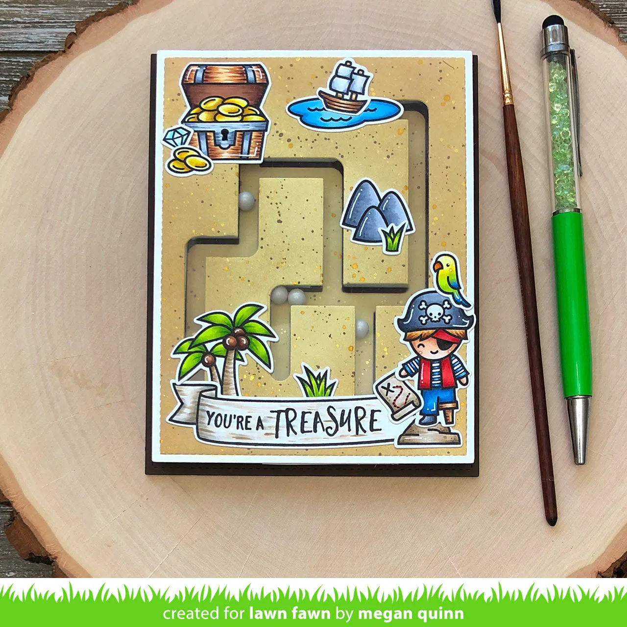 Lawn Fawn Slide on Over Maze Stanzschablone interaktiv