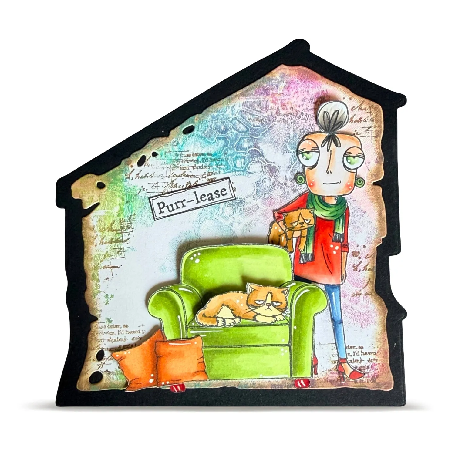 AALL and Create TP-1438 Purr-plexed Dee Stempel A7 Katzen