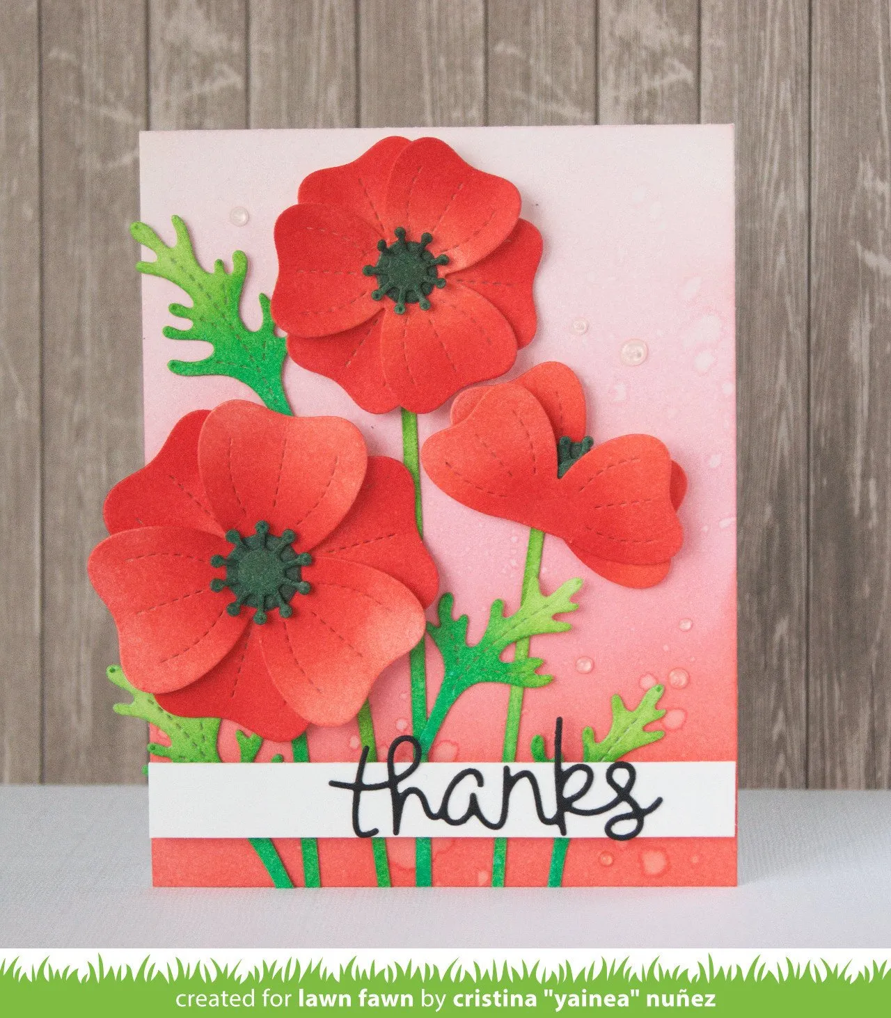 Lawn Fawn Pretty Poppies LF1434 Stanzschablone Blumen