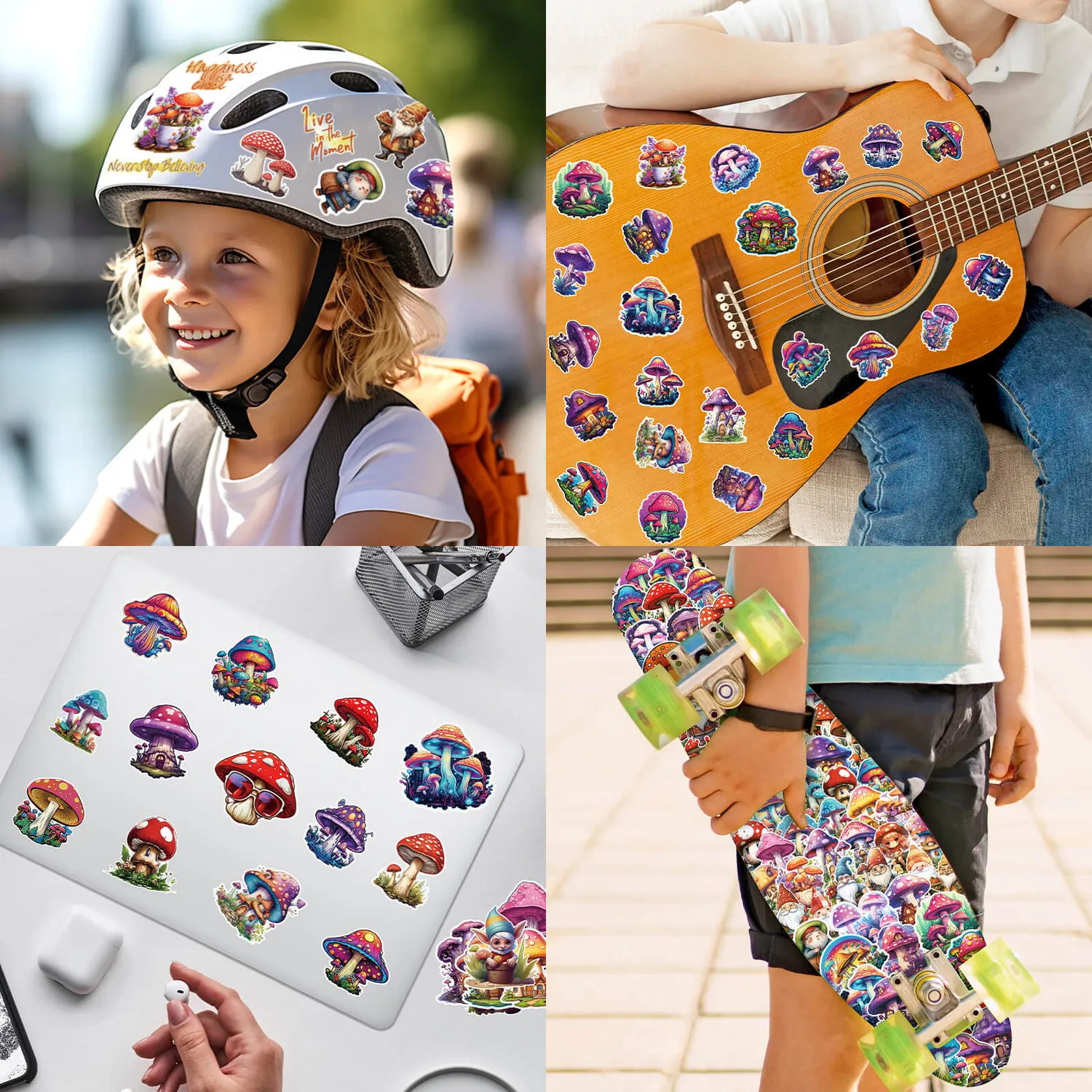 Ieebee Cute Mushroom Sticker Set 245 Stück wasserfest
