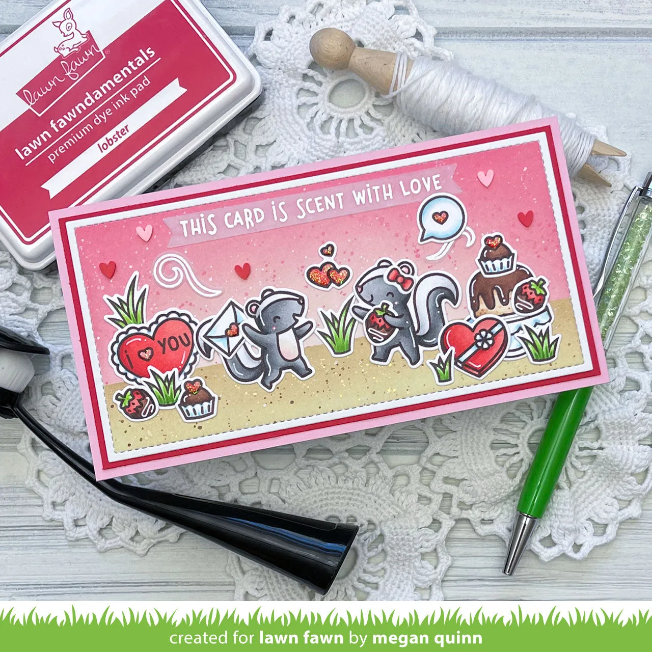 Lawn Fawn Scent with Love Clear Stamps Valentinstag