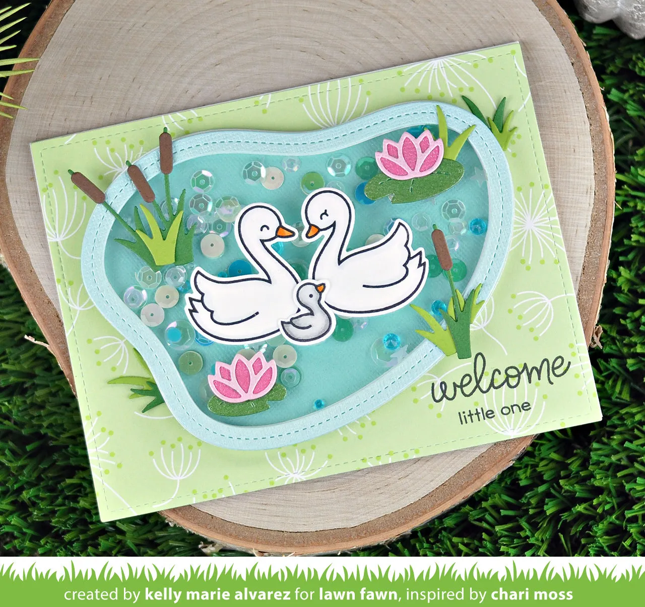 Lawn Fawn Stitched Pond Frame Lawn Cuts Stanzen Teich