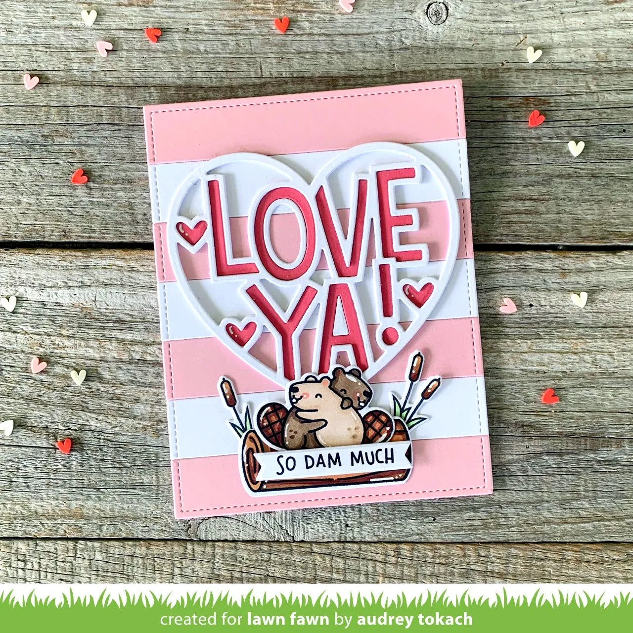 Lawn Fawn Giant Outlined Love Ya Stanzschablone Herz