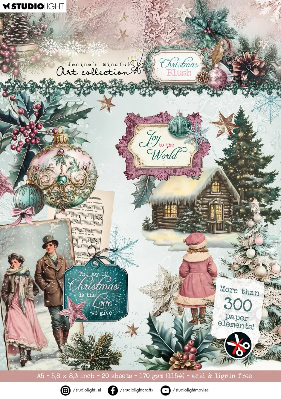 Jenine's Mindful Art Christmas Blush Papier-Elemente 20