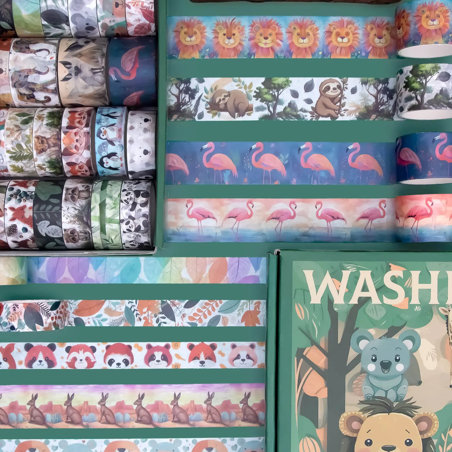 Ieebee Safari Animal Washi Tape Set 38 Rollen Tiermotive