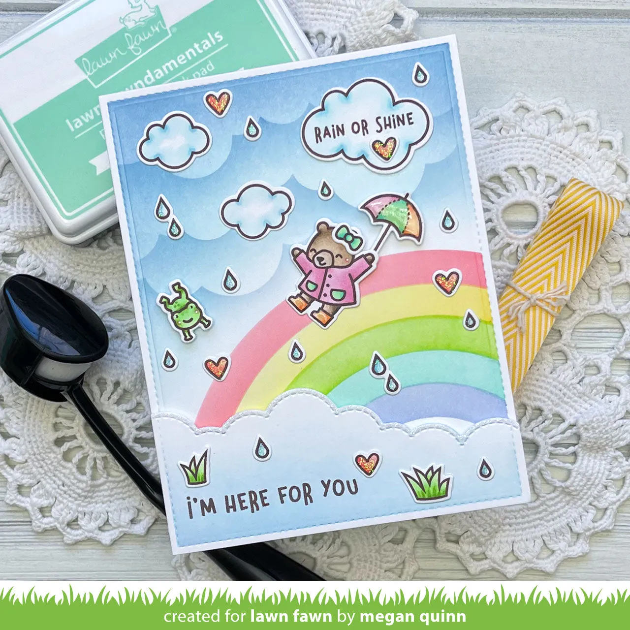 Lawn Fawn Corner Rainbow Schablonen Regenbogen 15x15 cm