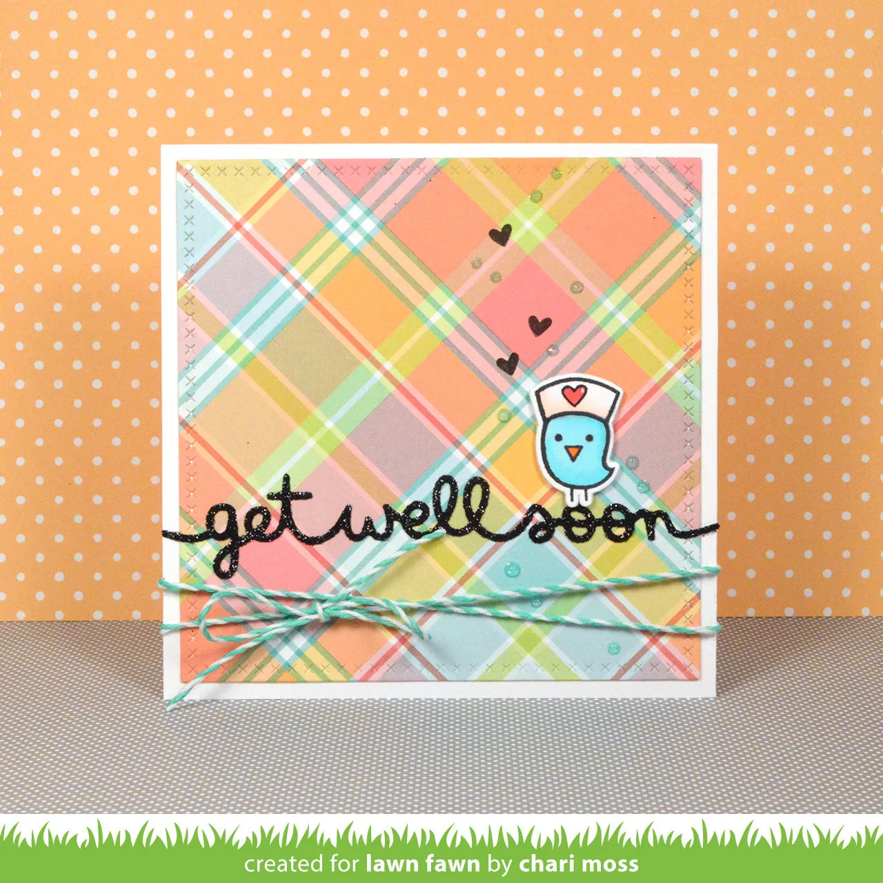 Lawn Fawn Lawn Cuts Get Well Soon Border Stanzschablone