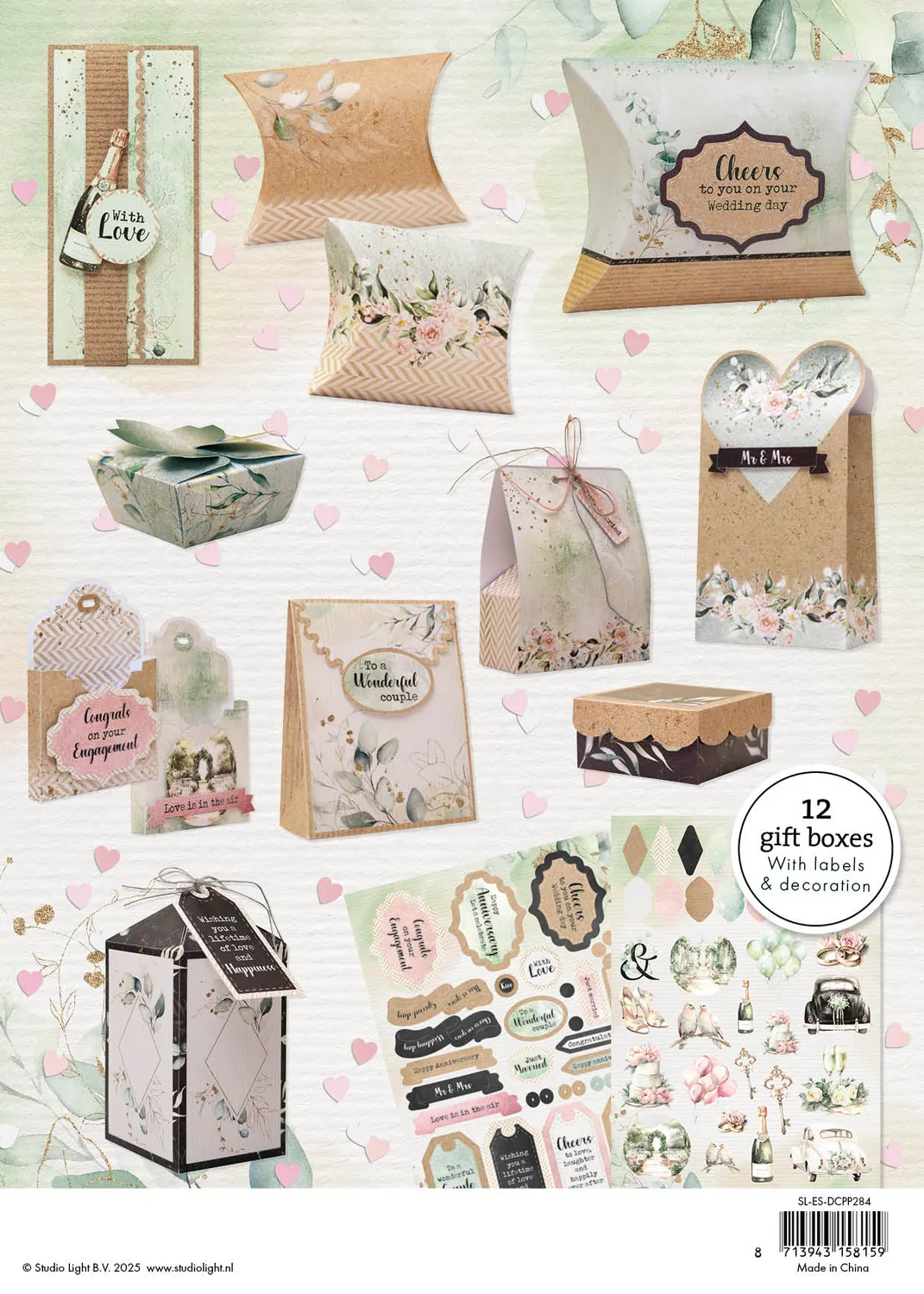 StudioLight Essentials Wedding Day Die-Cut Paper Pad Geschenkboxen