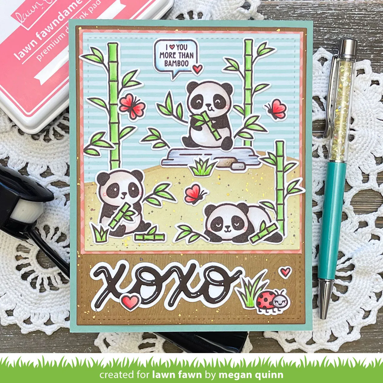 Lawn Fawn Scripty XOXO Outline Stanzschablone LF3616