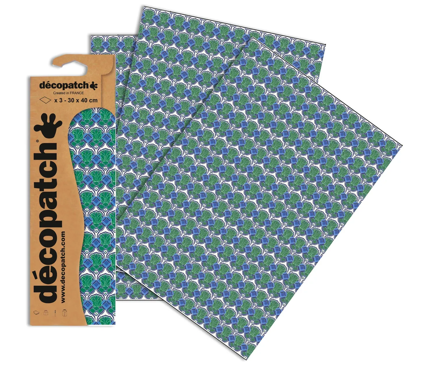 décopatch C531O Papier No.531 Giraffe grün 3 Bögen