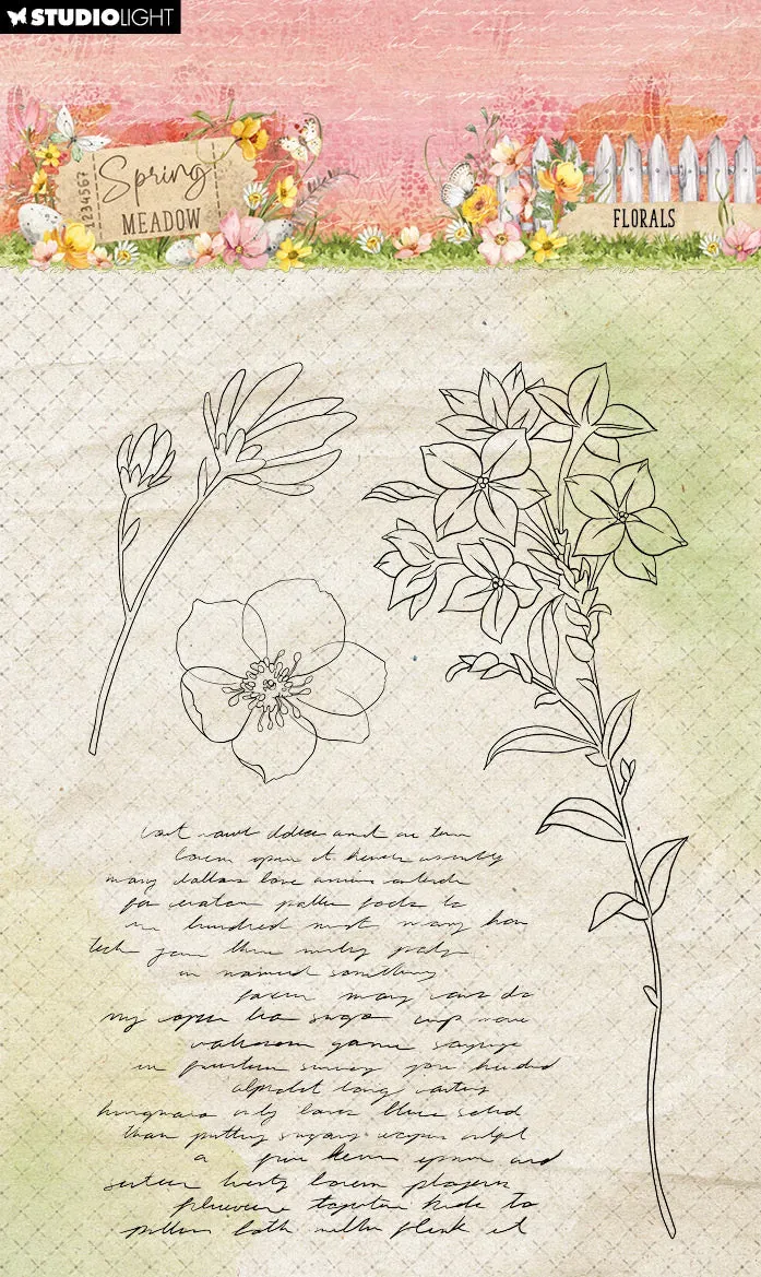StudioLight Spring Meadow Florals Clear Stempel Blumen
