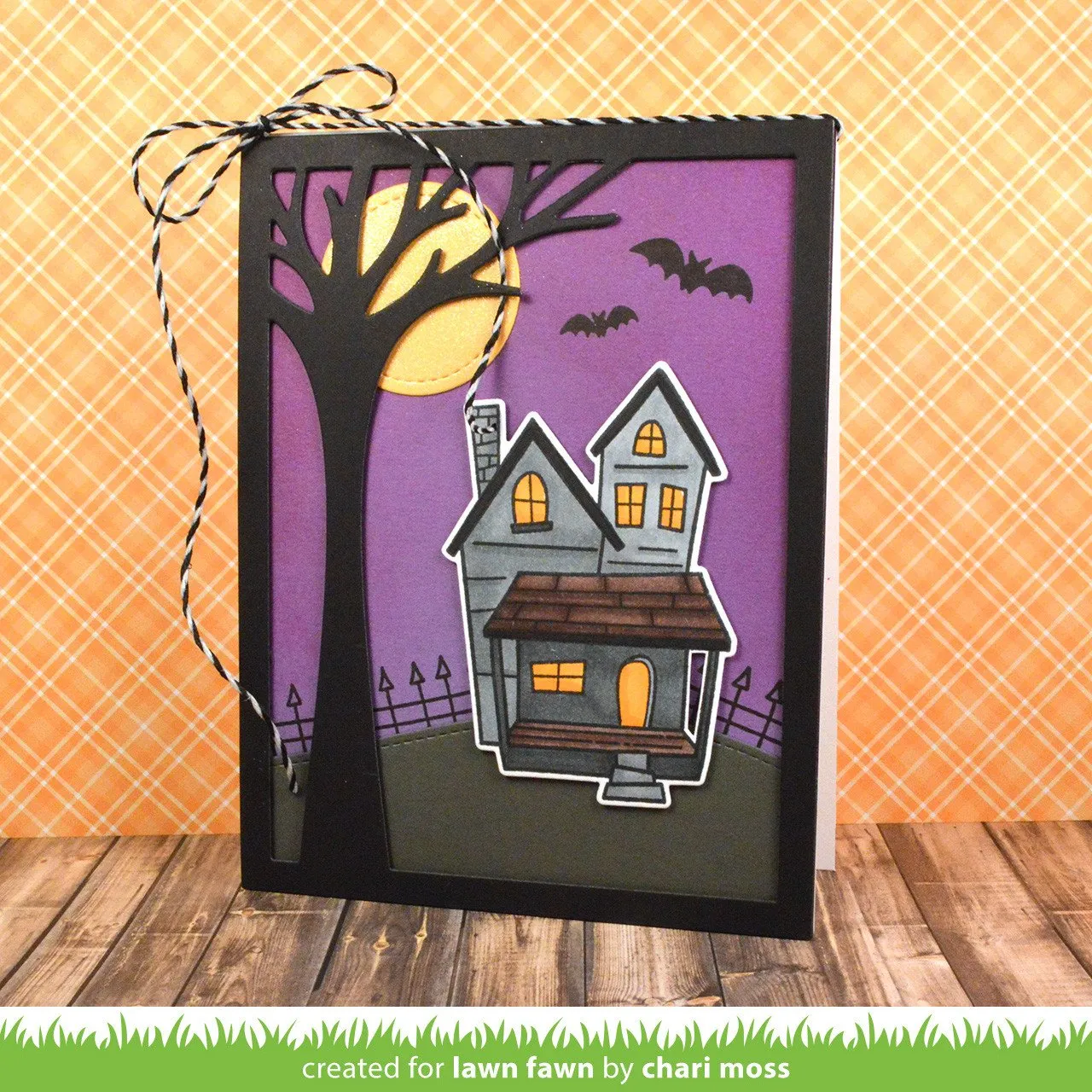 Lawn Fawn Leafy Tree Backdrop Stanzschablone Baum Hochformat
